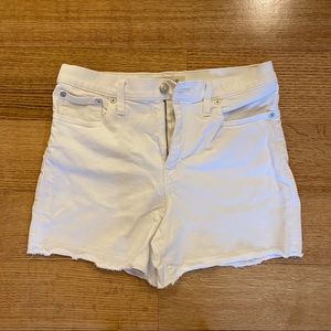 Madewell White Denim High-Rise Shorts